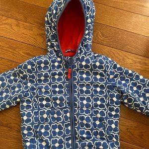 Mini Boden blue & white hooded jacket